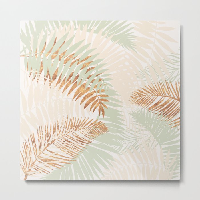 My blush and copper abstract Aloha Tropical Jungle Palm Garden Metal Print