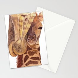 Baby giraffe and his mother Stationery Card