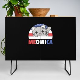 Cat For The Fourth Of July Usa Flag Meowica Credenza