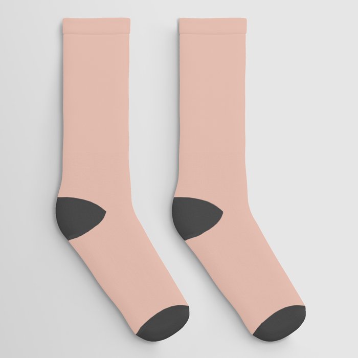 Pastel Pink Solid Color Pairs PPG Thankfully PPG1067-4 - All One Single Shade Hue Colour Socks