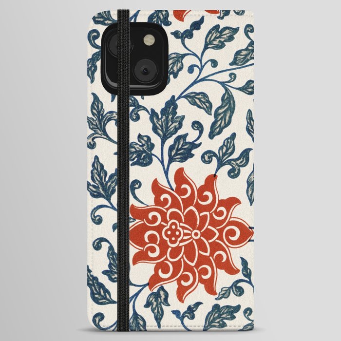 Chinese Floral Pattern 3 iPhone Wallet Case