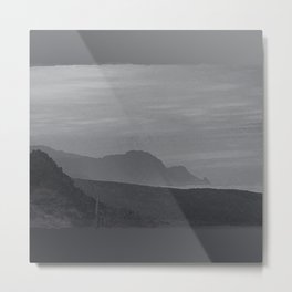 Front Metal Print | Grey, Gray, Ocean, Photoart, Storm, Dark, Blue, Paint, Shore, Stormfront 