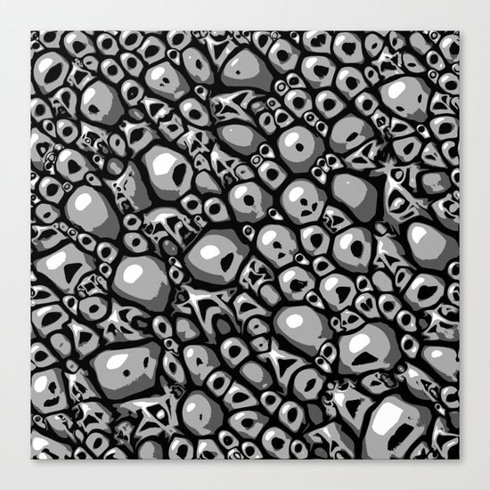 Monochrome Stone Tile Canvas Print