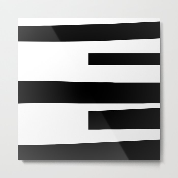 Organic Minimalism | Black & White Abstract Metal Print
