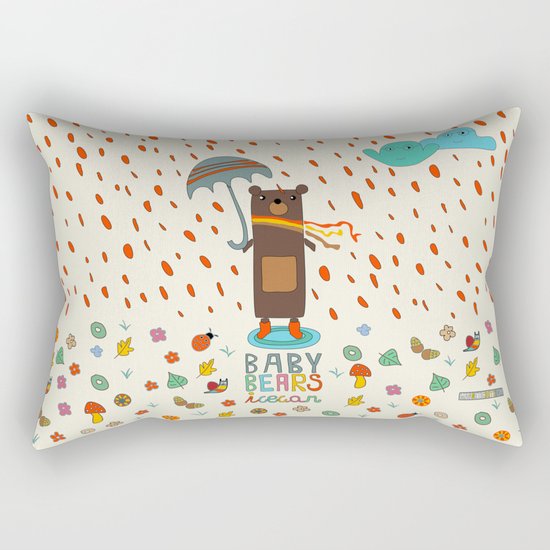 Baby Bears Icecar Rectangular Pillow