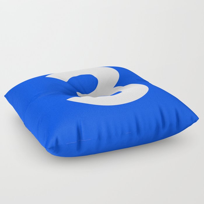 Number 3 (White & Blue) Floor Pillow