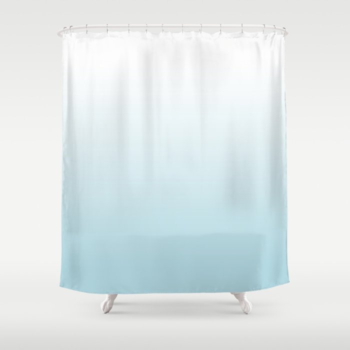 Ombre Blue Plume Shower Curtain