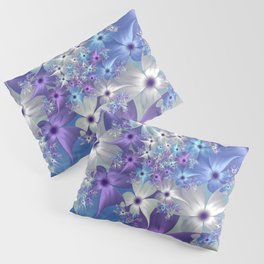Pretty Blue and Purple Flowers Pillow Sham