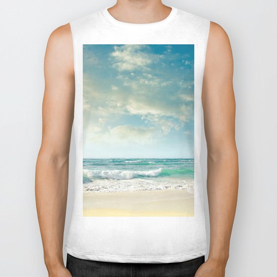 beach love tropical island paradise Biker Tank