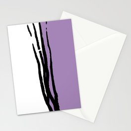 Abstract Line Art Black White Purple Violet Lavender Stationery Card