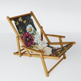 Colorful Wildflower Bouquet on Charcoal Black Sling Chair