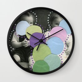 Lumps Wall Clock | Babiescollage, Colalgeart, Kidsphoto, Pastepalette, Artcollage, Retrobabies, Pastelshades, Collageonphoto, Pattern, Babies 
