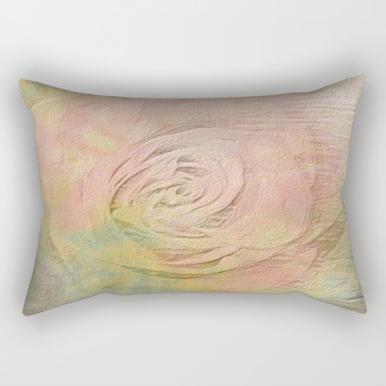 Timeless Vintage Pressed Pastel Rose Rectangular Pillow