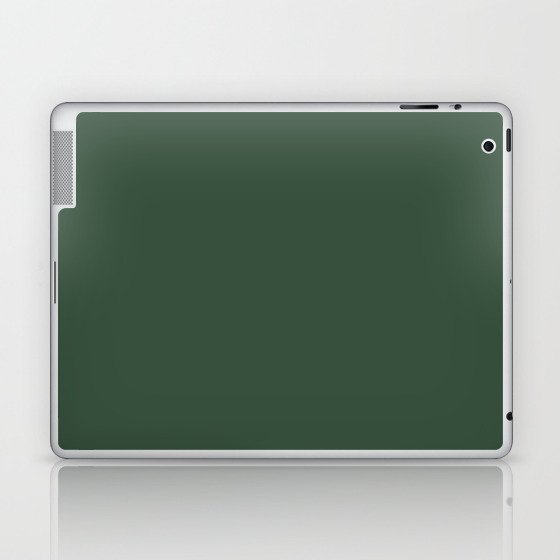 Dark Green Solid Color Pantone Greener Pastures 19-6311 TCX Shades of Green Hues Laptop & iPad Skin