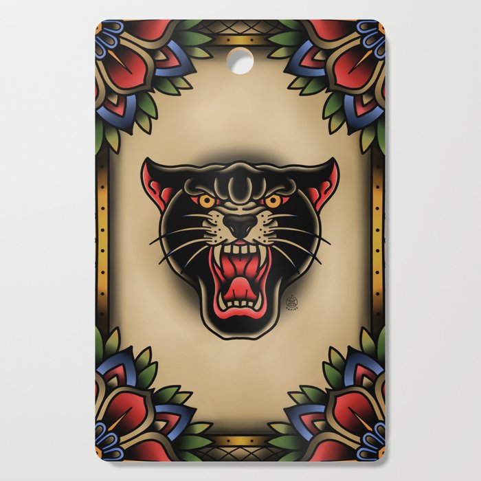 Traditional Tattoo Panther  Cutting Board