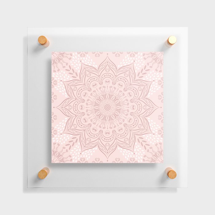 Elegant Blush Pink Boho Mandala Floating Acrylic Print