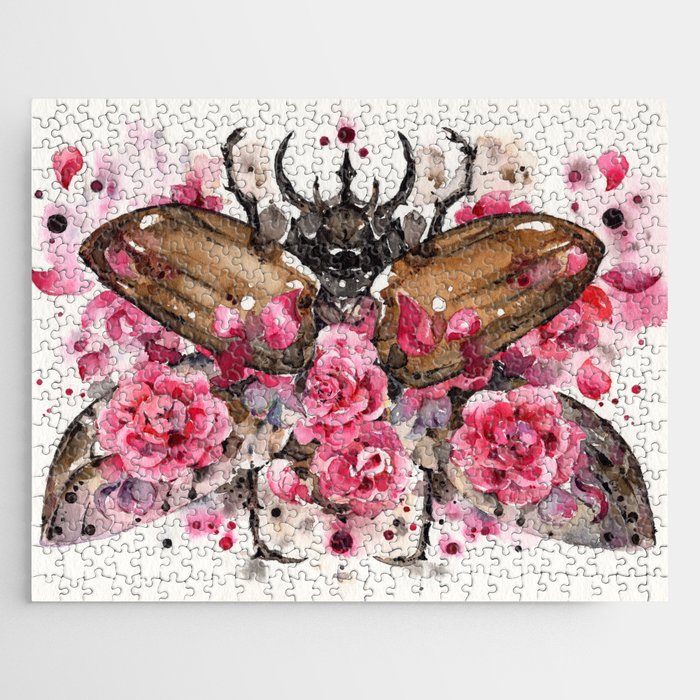The Beetle Pink Flower Jigsaw Puzzle