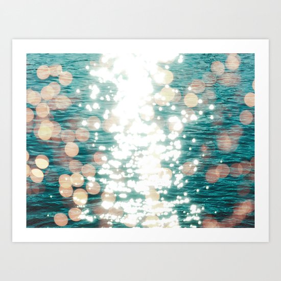 Sun glitter - golden light Art Print