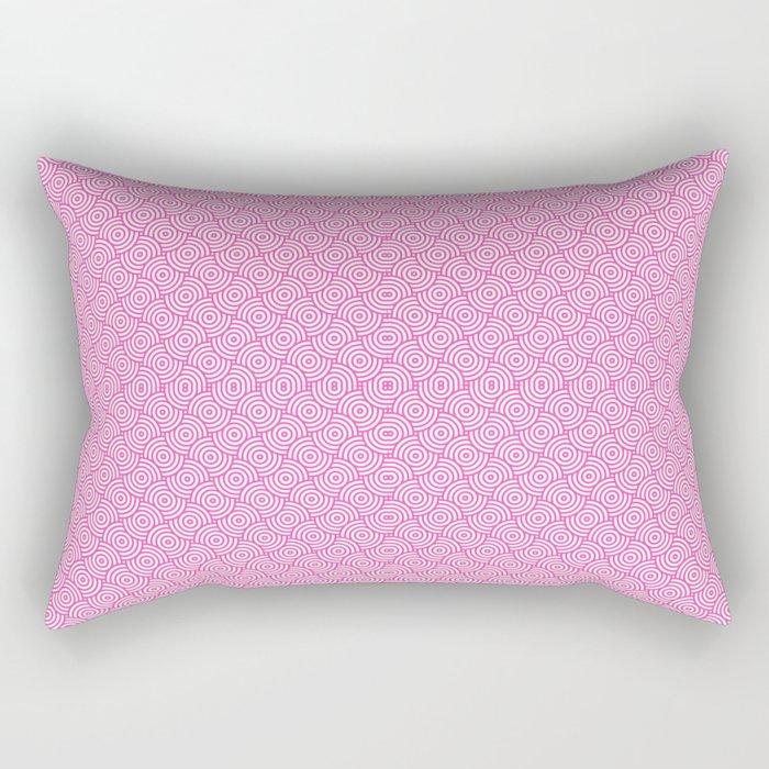 Pink Geometric Circles Rectangular Pillow