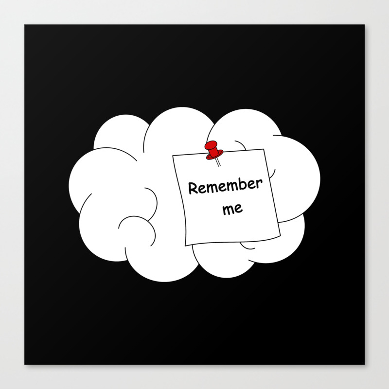 Remember Me Concept Illustration With Human Brain Canvas Print