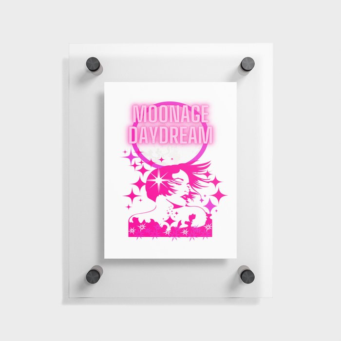 moon age daydream in neon pink Floating Acrylic Print