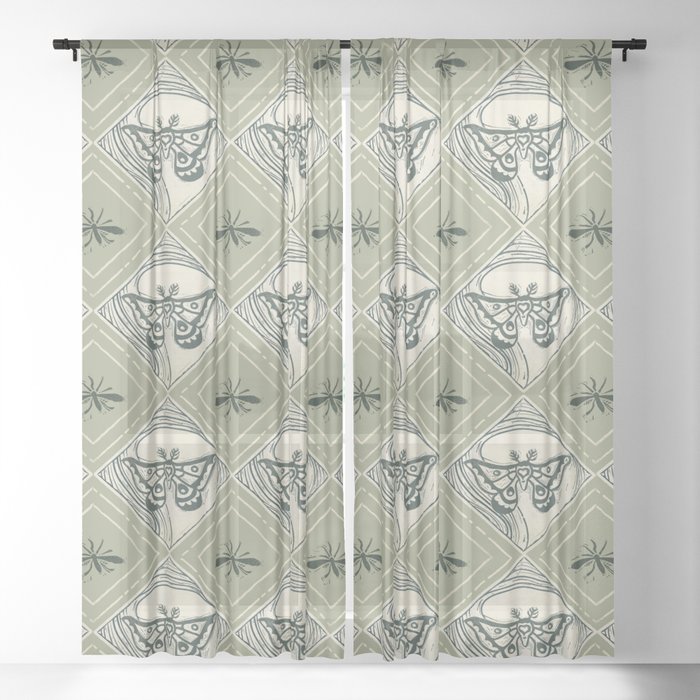 The Moth & Mosquito - Lino Cut Sheer Curtain