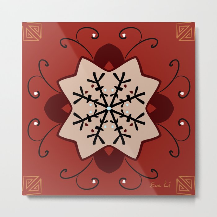 Floral Mandala Design - Chinese New Year Metal Print