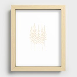 Five Trees (White and Sand) Recessed Framed Print