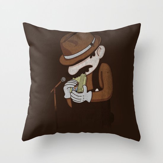 8-bit Blues Throw Pillow