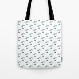Teal Blue Palm Trees Pattern Tote Bag