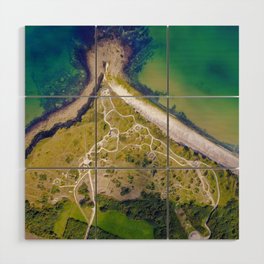Pointe Du Hoc top down shot with a drone Wood Wall Art