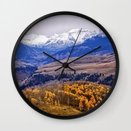 Mountain majesty and autumn gold Wall Clock