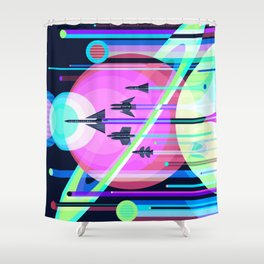 The Grand Tour : Vintage Space Poster Cool Shower Curtain