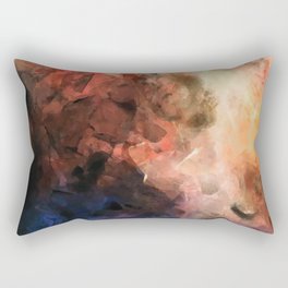 Dramatic smoke and mist. Magical Peach and blue abstract art Rectangular Pillow