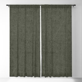 boho triangle stripes - olive green Blackout Curtain