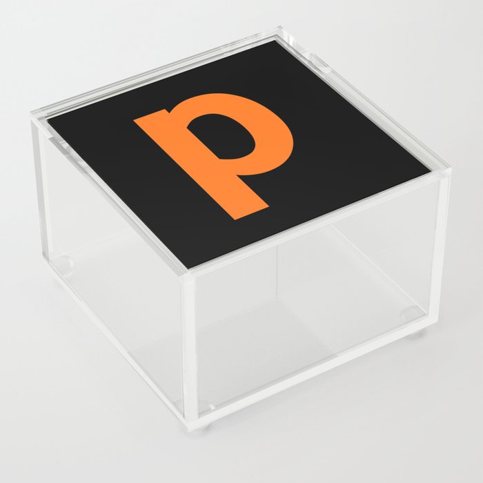 letter P (Orange & Black) Acrylic Box