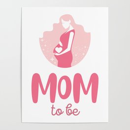 Mom to be - lovely pregnancy illustration Poster