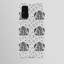 Cottage core Grey Mushroom Polka Dot Pattern-Rustic Pattern Android Case