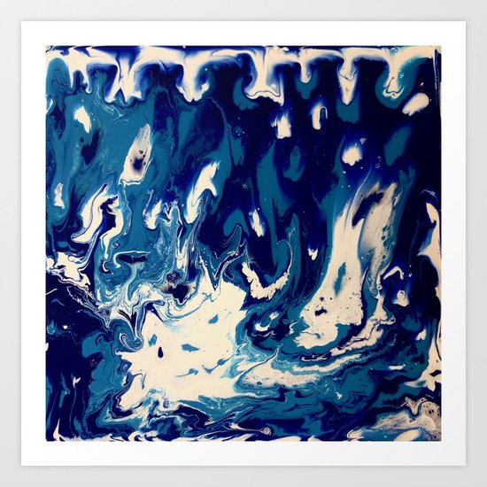 MIDNIGHT BLUE MARBLE #2 Art Print