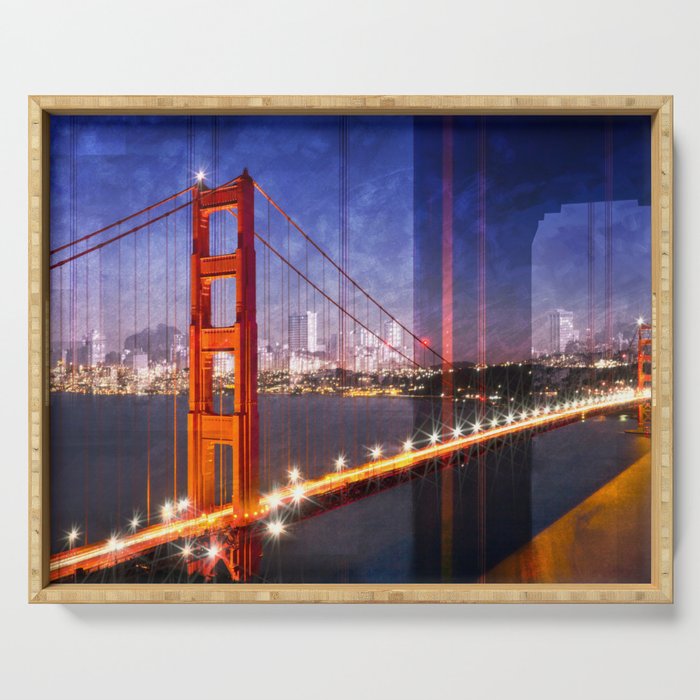 City Art Golden Gate Bridge Composing Serving Tray