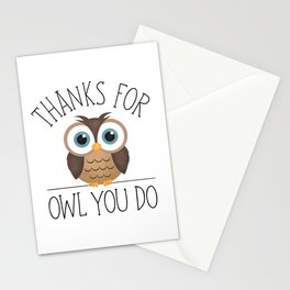 Thanks For Owl You Do Stationery Card