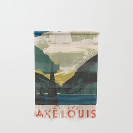 Lovely Lake Louise vintage travel ad Wall Hanging