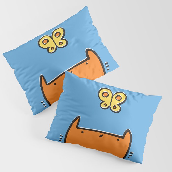 Butterfly and a cat Pillow Sham