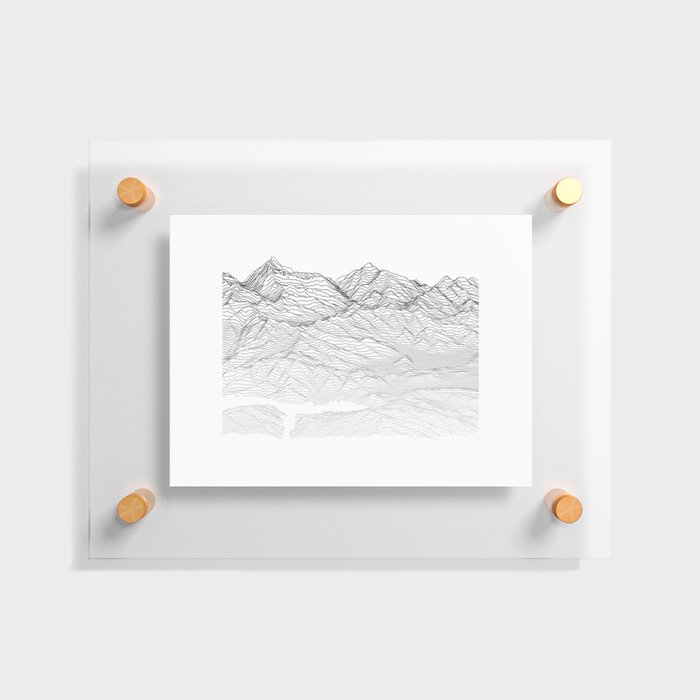 Park City's Ski Mountains | Topographic Trail Map Floating Acrylic Print