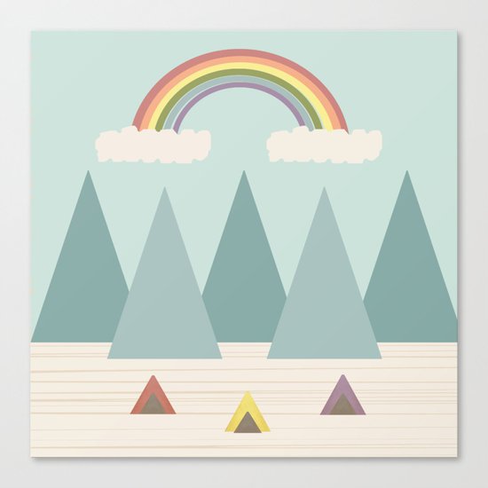 Camping Under the Rainbow Canvas Print