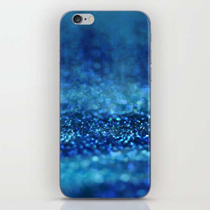 Aqua Glitter effect- Sparkling print in classic blue iPhone Skin
