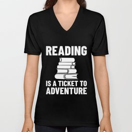 Reader Book Reading Bookworm Librarian V Neck T Shirt