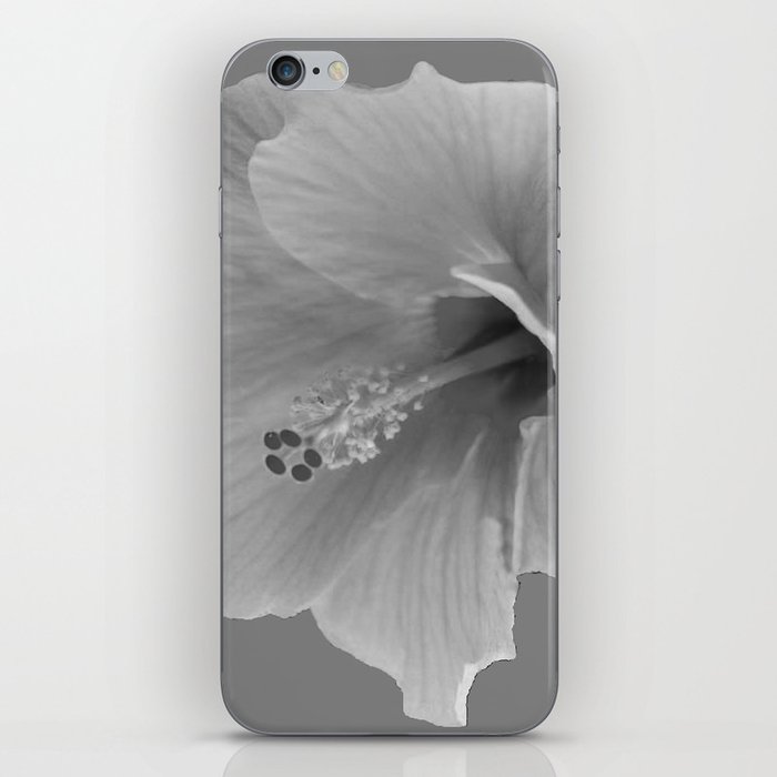 BLACK-WHITE TROPICAL FLORAL ART iPhone Skin