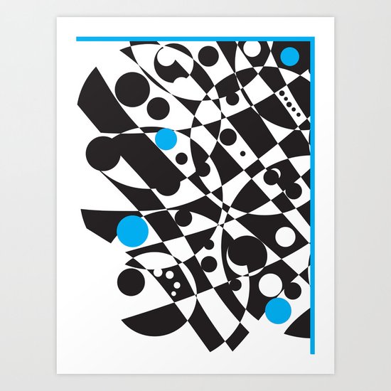 Black and Blue and White All Under Art Print