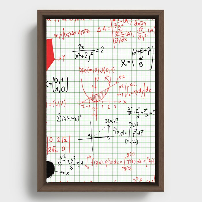 Math Geek Math Problem Framed Canvas